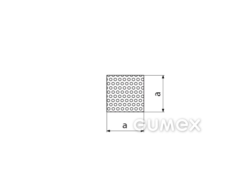 Silikonový mikroporézní profil čtvercový, 5x5mm, hustota 250kg/m3, -60°C/+200°C, bílý